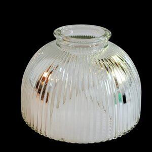 Vintage Holophane Bell Shaped Lamp Light Shade Clear Glass Ribbed Pattern